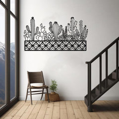 Boho Cactus Metal Wall Art