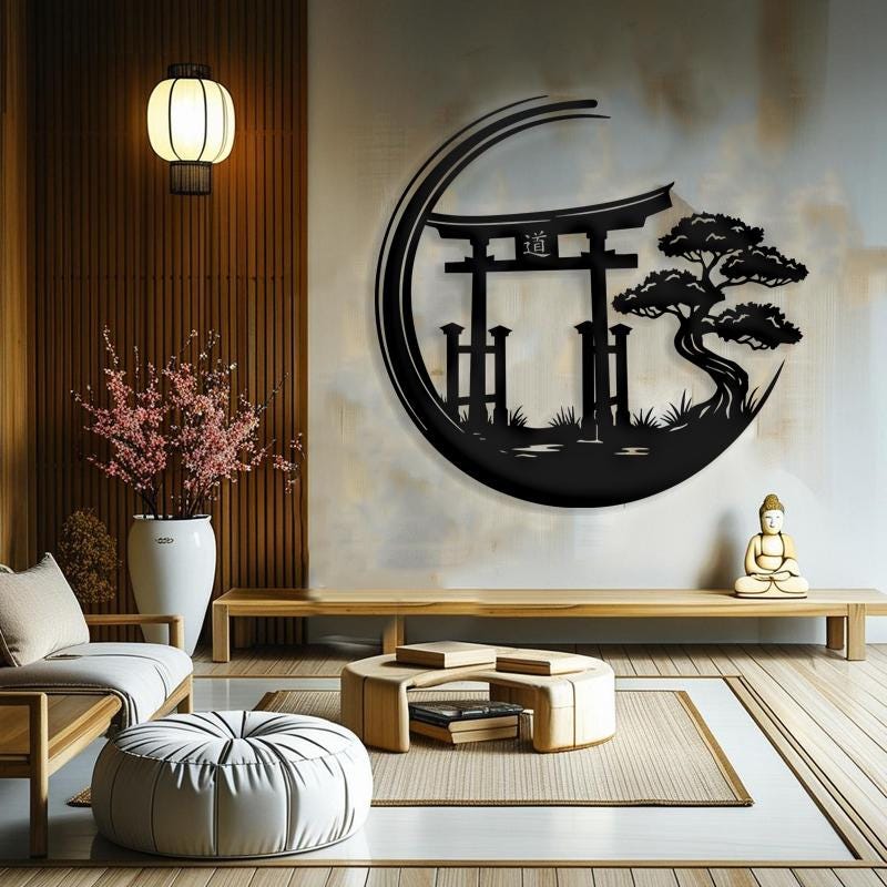 Zen Torii Gate Metal Wall Art