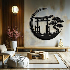 Zen Torii Gate Metal Wall Art