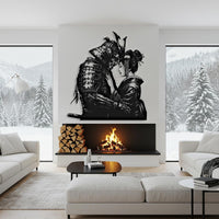 Samurai and Geisha Metal Wall Art