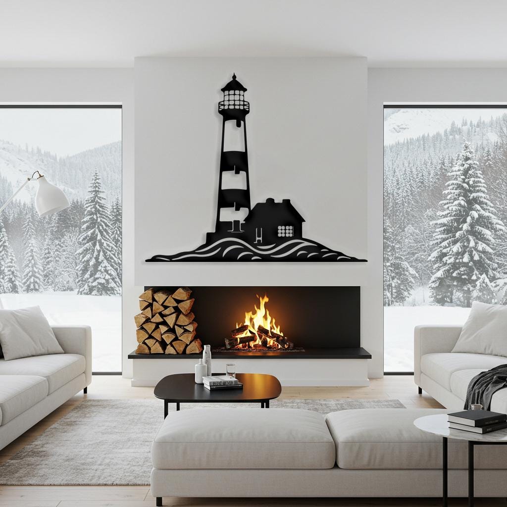 Coastal Lighthouse Metal Wall Art