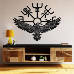 Majestic Viking Raven Metal Wall Art