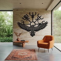 Majestic Viking Raven Metal Wall Art