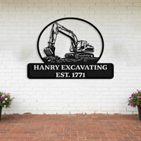 Custom Excavating Metal Sign