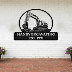 Custom Excavating Metal Sign