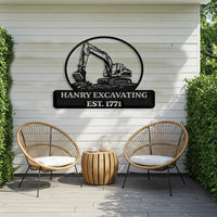 Custom Excavating Metal Sign