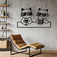 Funny Drinking Cats Wall Art