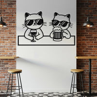 Funny Drinking Cats Wall Art