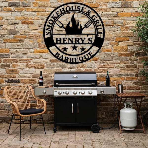 Dad's BBQ Metal Sign