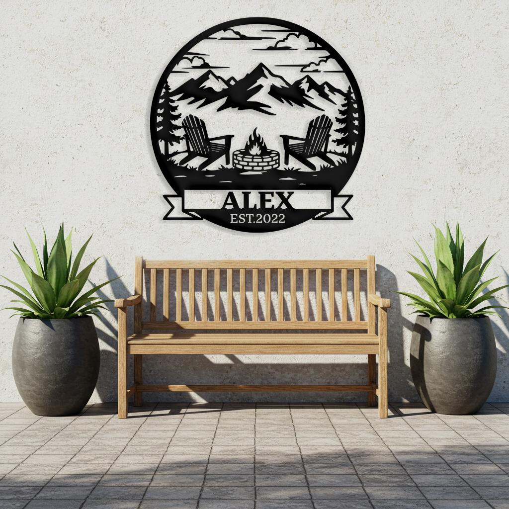 Outdoor Firepit Wall Decor