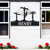 Custom Lineman Metal Sign