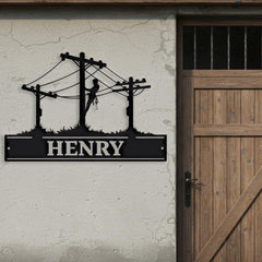 Custom Lineman Metal Sign