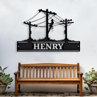 Custom Lineman Metal Sign