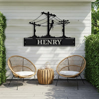 Custom Lineman Metal Sign