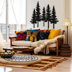 Modern Rustic Pine Tree Metal Wall Art