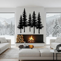 Modern Rustic Pine Tree Metal Wall Art
