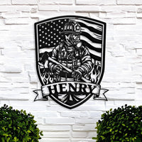 Hero Firefighter Metal Sign
