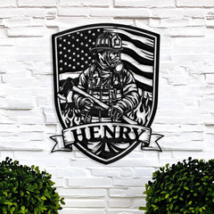 Hero Firefighter Metal Sign