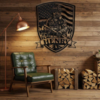 Hero Firefighter Metal Sign