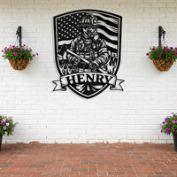 Hero Firefighter Metal Sign