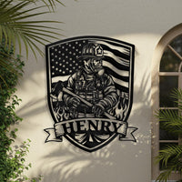 Hero Firefighter Metal Sign