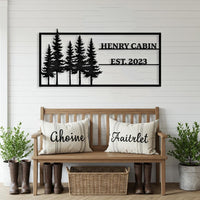 Pine Tree Custom Cabin Metal Sign