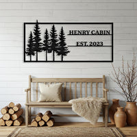 Pine Tree Custom Cabin Metal Sign