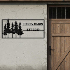 Pine Tree Custom Cabin Metal Sign