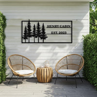 Pine Tree Custom Cabin Metal Sign