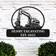 Custom Excavating Metal Sign