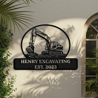 Custom Excavating Metal Sign