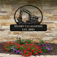 Custom Excavating Metal Sign