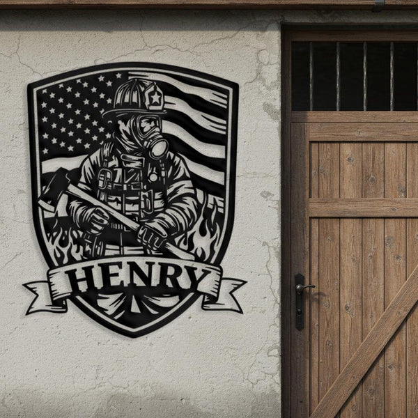 Hero Firefighter Metal Sign