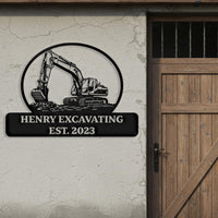 Custom Excavating Metal Sign