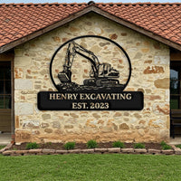 Custom Excavating Metal Sign