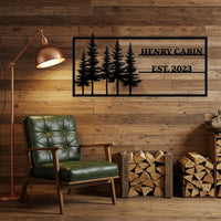 Pine Tree Custom Cabin Metal Sign