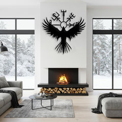 Aggressive Raven Viking Metal Sign