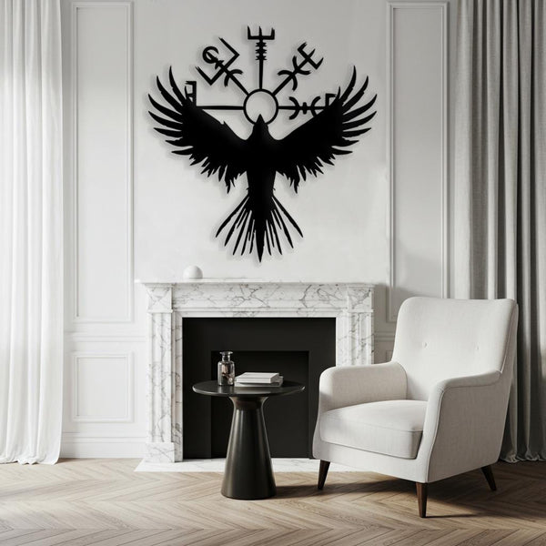 Aggressive Raven Viking Metal Sign