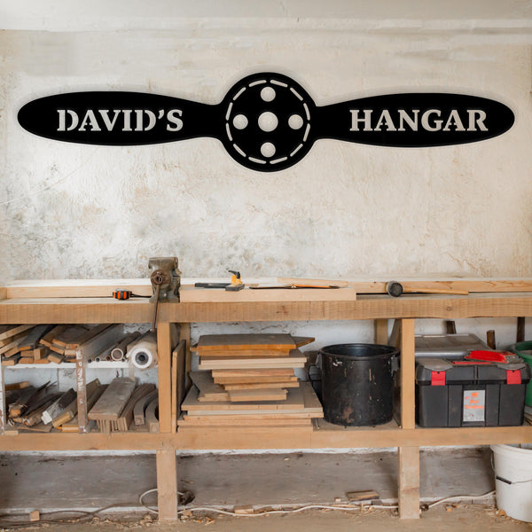 Rustic Propeller Hangar Sign