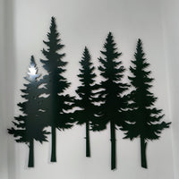 Modern Rustic Pine Tree Metal Wall Art