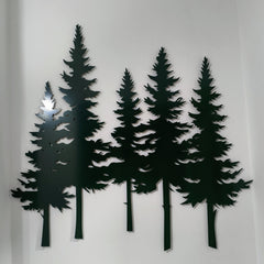 Modern Rustic Pine Tree Metal Wall Art