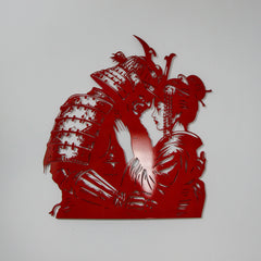 Geisha and Samurai Metal Wall Decor