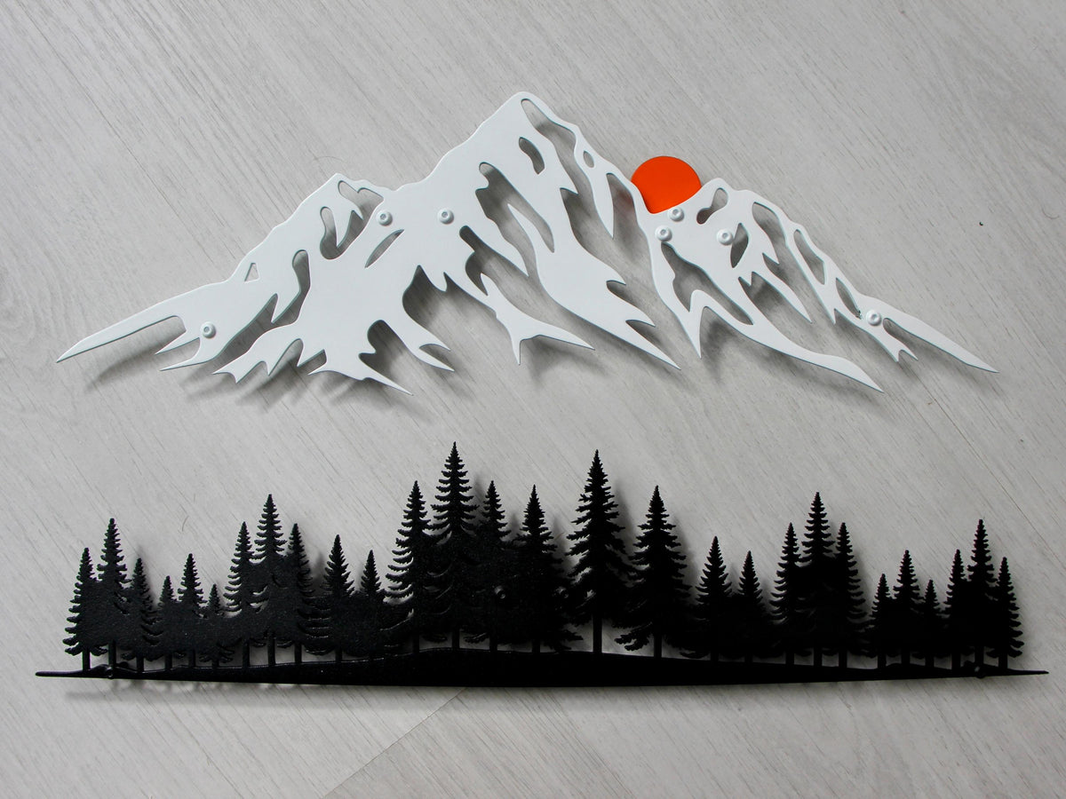 Forest and Mountains Metal Wall Art