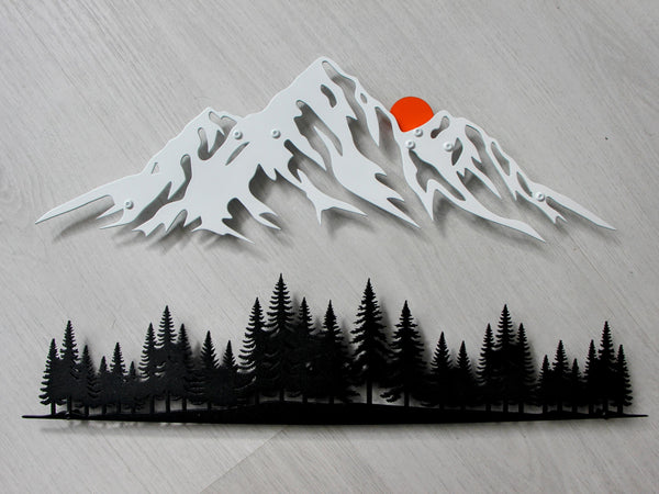 Forest and Mountains Metal Wall Art