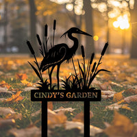 Custom Heron Garden Sign