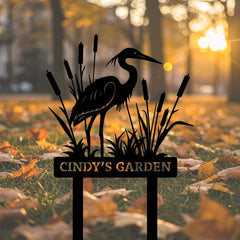 Custom Heron Garden Sign
