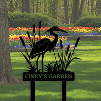 Custom Heron Garden Sign