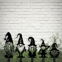 Set of 5 Gnome Garden Stakes