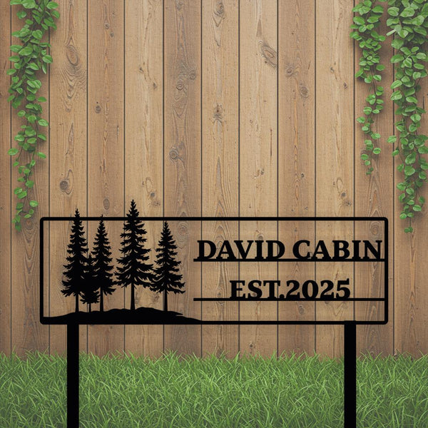 Rustic Cabin Yard Sign