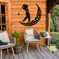 Golfer Metal Wall Art